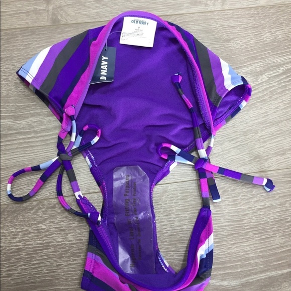 NWT Old Navy Purple Striped Bikini XS/S - Picture 10 of 11